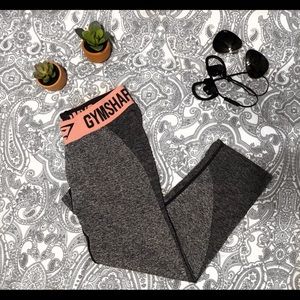 GYMSHARK Grey and Coral Flex Leggings
